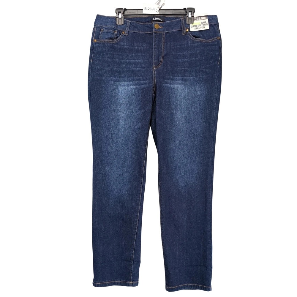 NWT d.jeans Cuffed Girlfriend Ankle Jeans Womens 16W 36x29 Recycled Denim Casual